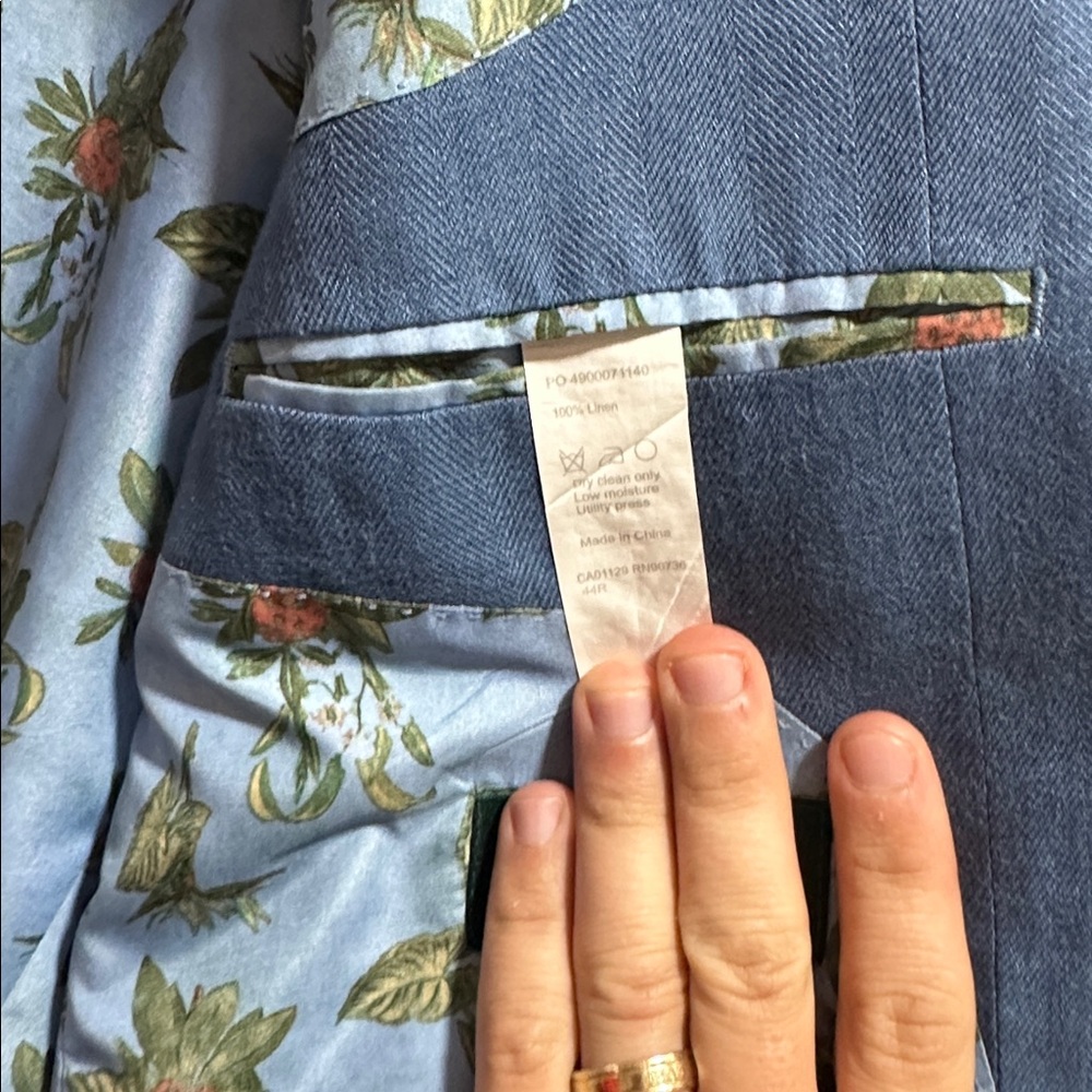Lauren Ralph Lauren Ultraflex Sport Coat Blue Mens 44R - Picture 6 of 6
